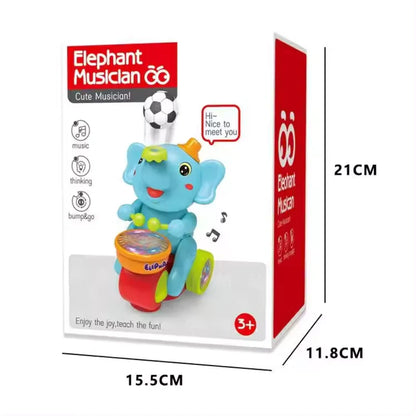 Musical Walking Elephant Drummer with Floating Ball Toy for Kids