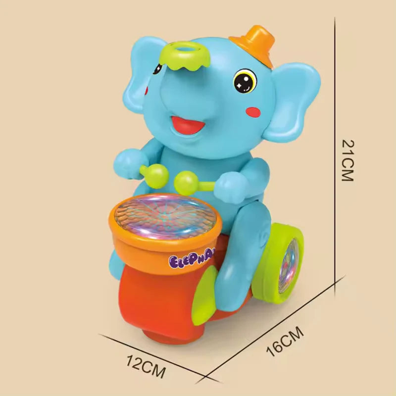 Musical Walking Elephant Drummer with Floating Ball Toy for Kids