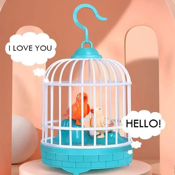Musical light Bird cage with 2 birds