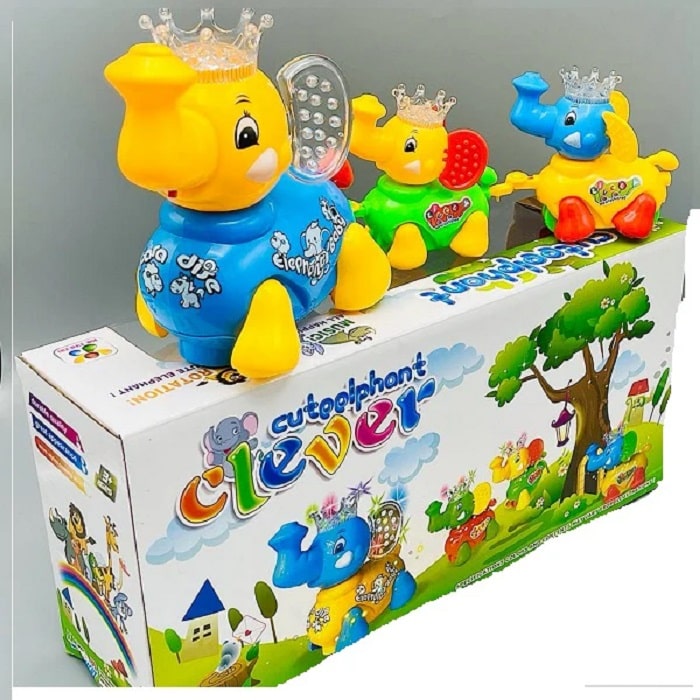 Cute elephant train toy battery operated